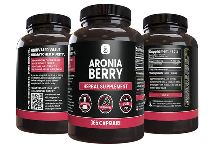 PURE ORIGINAL INGREDIENTS Aronia Berry Extract - 365 Capsules | No Additives