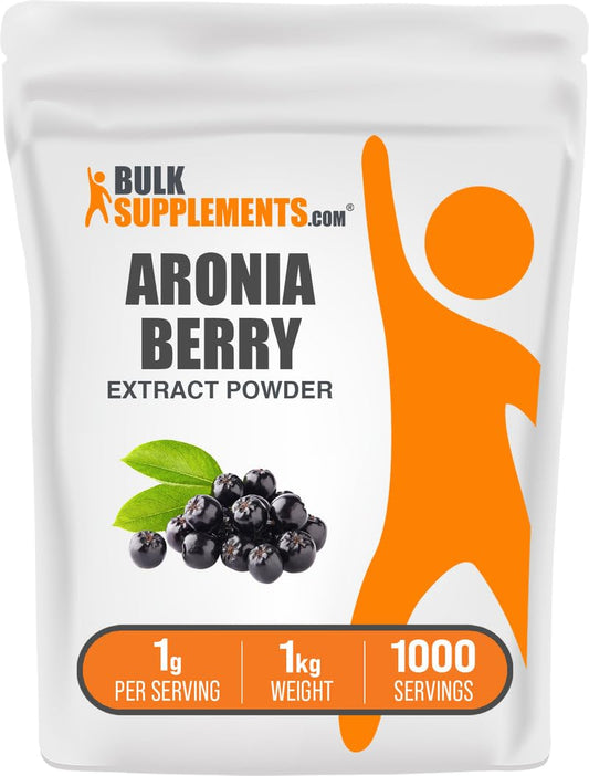 Aronia Extract Powder - BulkSupplements | Aronia Berry Extract, Gluten Free 1kg BritishVita | Premium UK Vitamins & Wellness Supplements