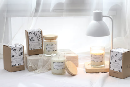 Aronica Cotton Candle - Home Scented Soy Wax, Baby Powder & Lily of the Valley