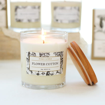 Aronica Cotton Candle - Home Scented Soy Wax, Baby Powder & Lily of the Valley