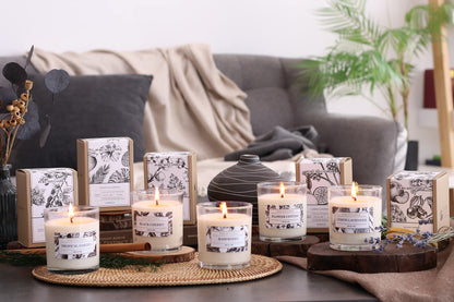 Aronica Cotton Candle - Home Scented Soy Wax, Baby Powder & Lily of the Valley