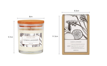 Aronica Cotton Candle - Home Scented Soy Wax, Baby Powder & Lily of the Valley