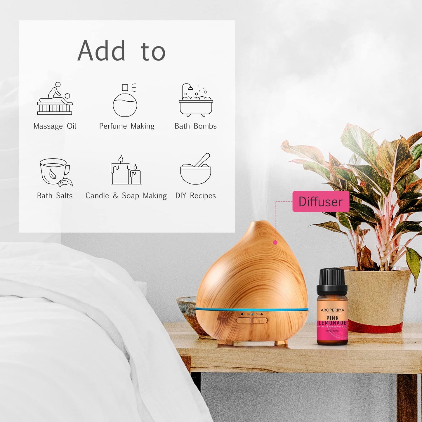 AROPERIMA Pink Lemonade Fragrance Oil - 10ml | Premium Grade Scented Oil for Diffusers, Candles & Soaps