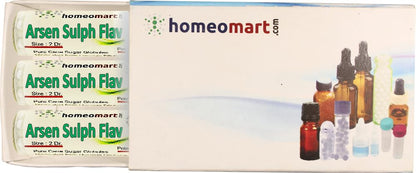 Arsenicum Sulphur Flavum Homeopathy Pellets 6C – Pack of 3 | Homeomart