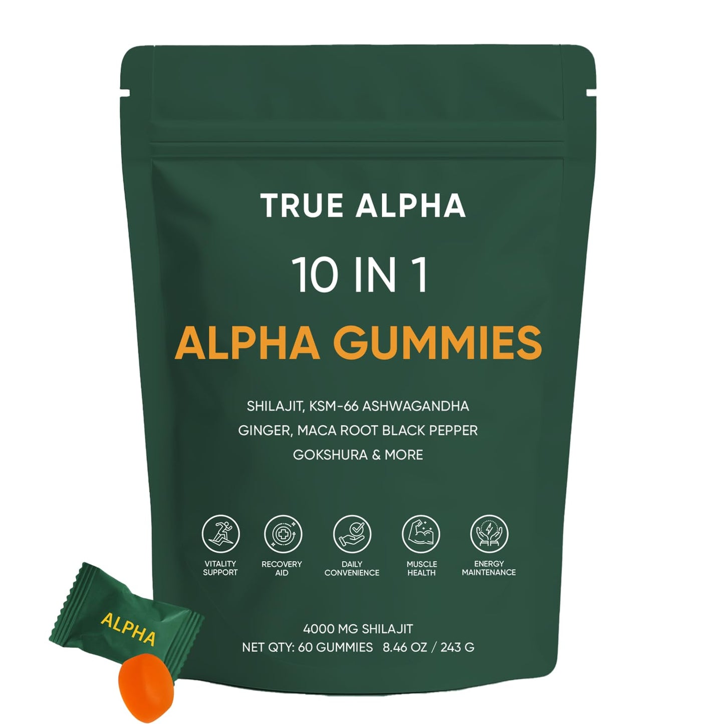 Art anime 10-in-1 Alpha Shilajit Gummies – 4000 mg, 85+ Vitamins, Sugar-Free (60 Gummies)