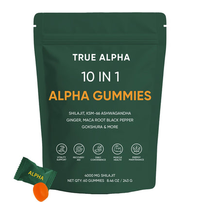 Art anime 10-in-1 Alpha Shilajit Gummies – 4000 mg, 85+ Vitamins, Sugar-Free (60 Gummies)