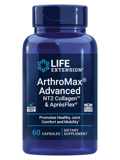 Life Extension ArthroMax Advanced NT2 Collagen & AprèsFlex – Joint Health, Mobility, Gluten-Free, Non-GMO | 60 Capsules