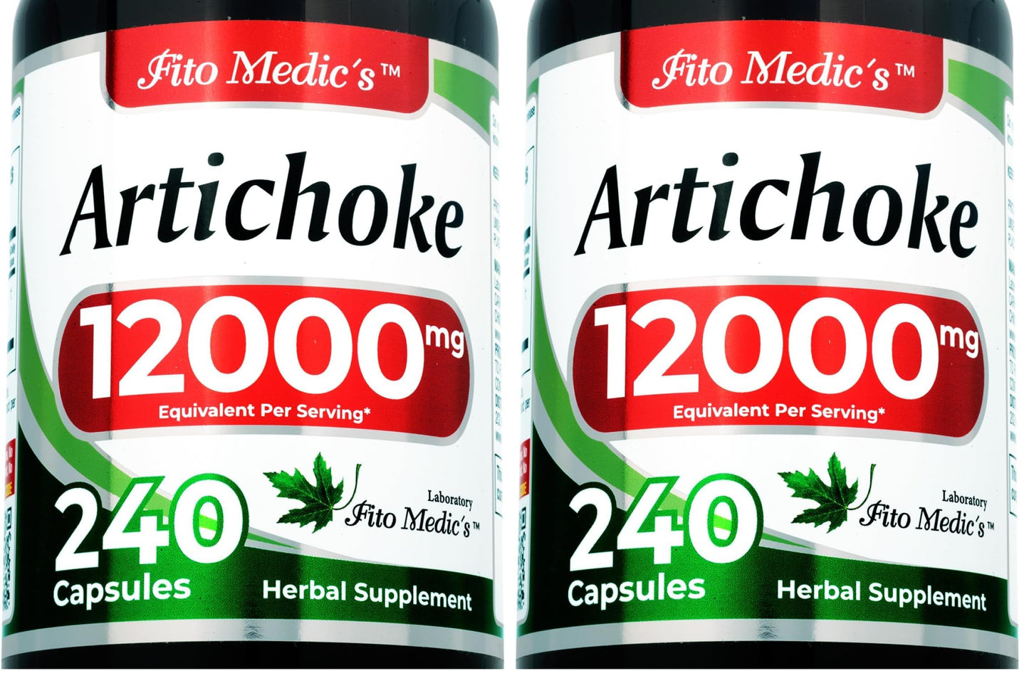 Artichoke Extract Capsules 12,000 mg – 240 Capsules (Pack of 2) | FITO MEDIC'S Lab