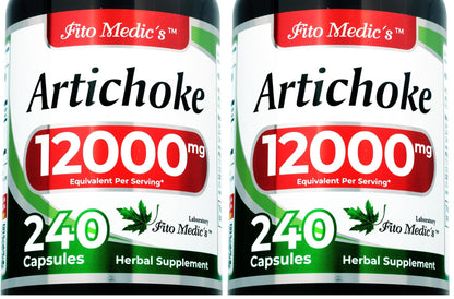 Artichoke Extract Capsules 12,000 mg – 240 Capsules (Pack of 2) | FITO MEDIC'S Lab
