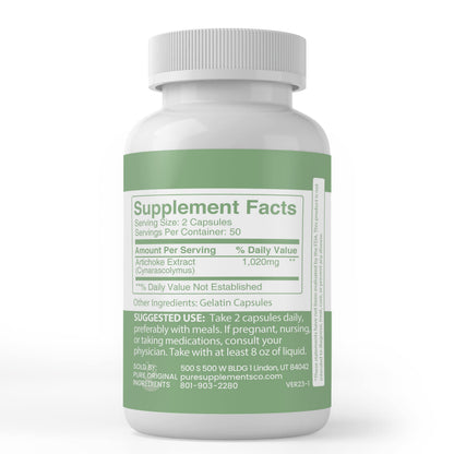 PURE ORIGINAL INGREDIENTS Artichoke Extract (100 Capsules) Pack of 2 | No Additives or Fillers | Lab Verified