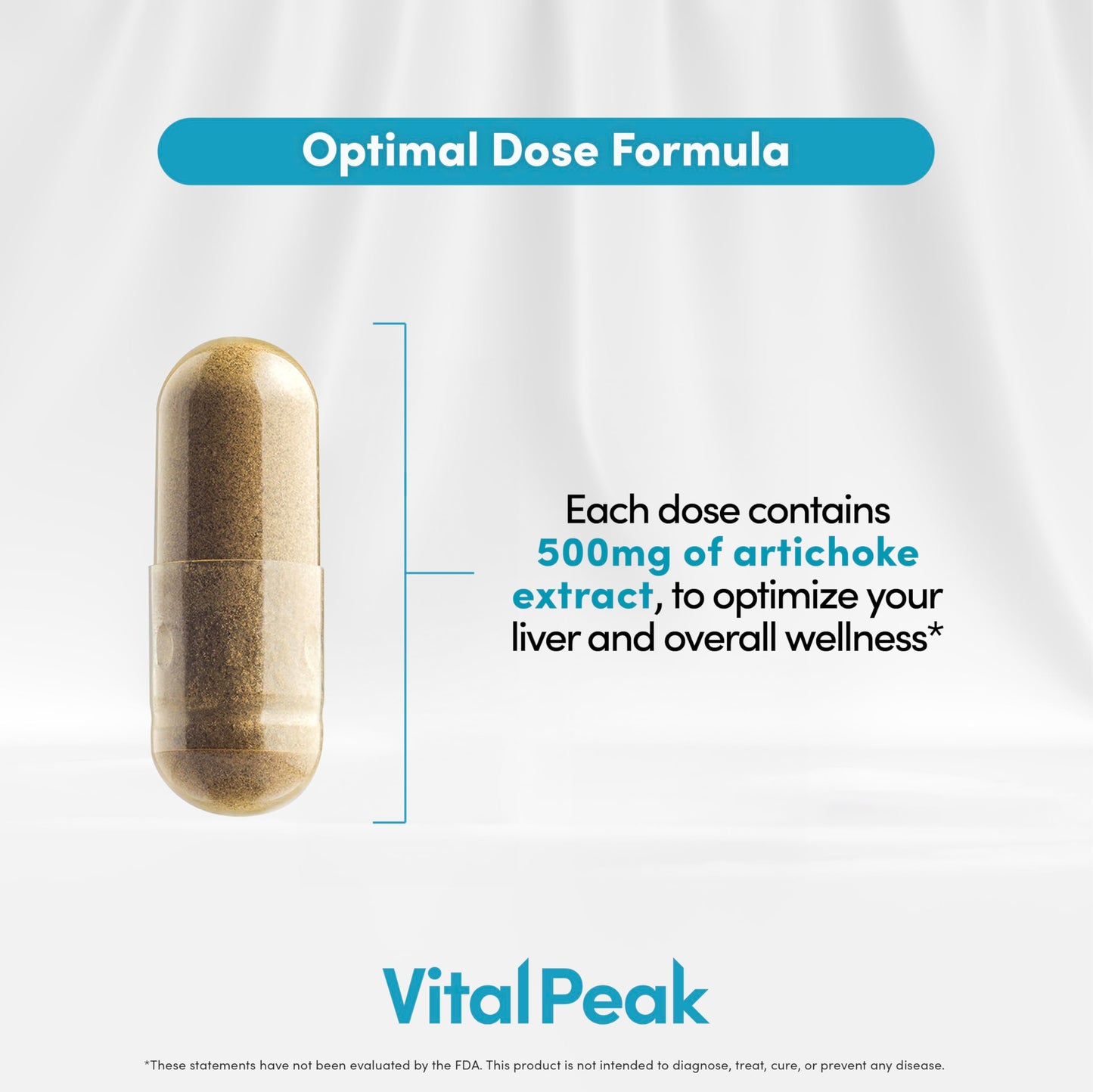 Vital Peak Artichoke 500 mg - Liver Health & Digestive Support (30 Capsules)