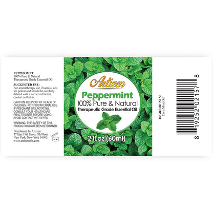 Artizen 2oz Peppermint Essential Oil – 2 Fluid Ounces | Aromatherapy & Holiday Freshness
