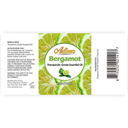 Artizen Bergamot Essential Oil 4oz – Bergamot Aromatherapy Oil