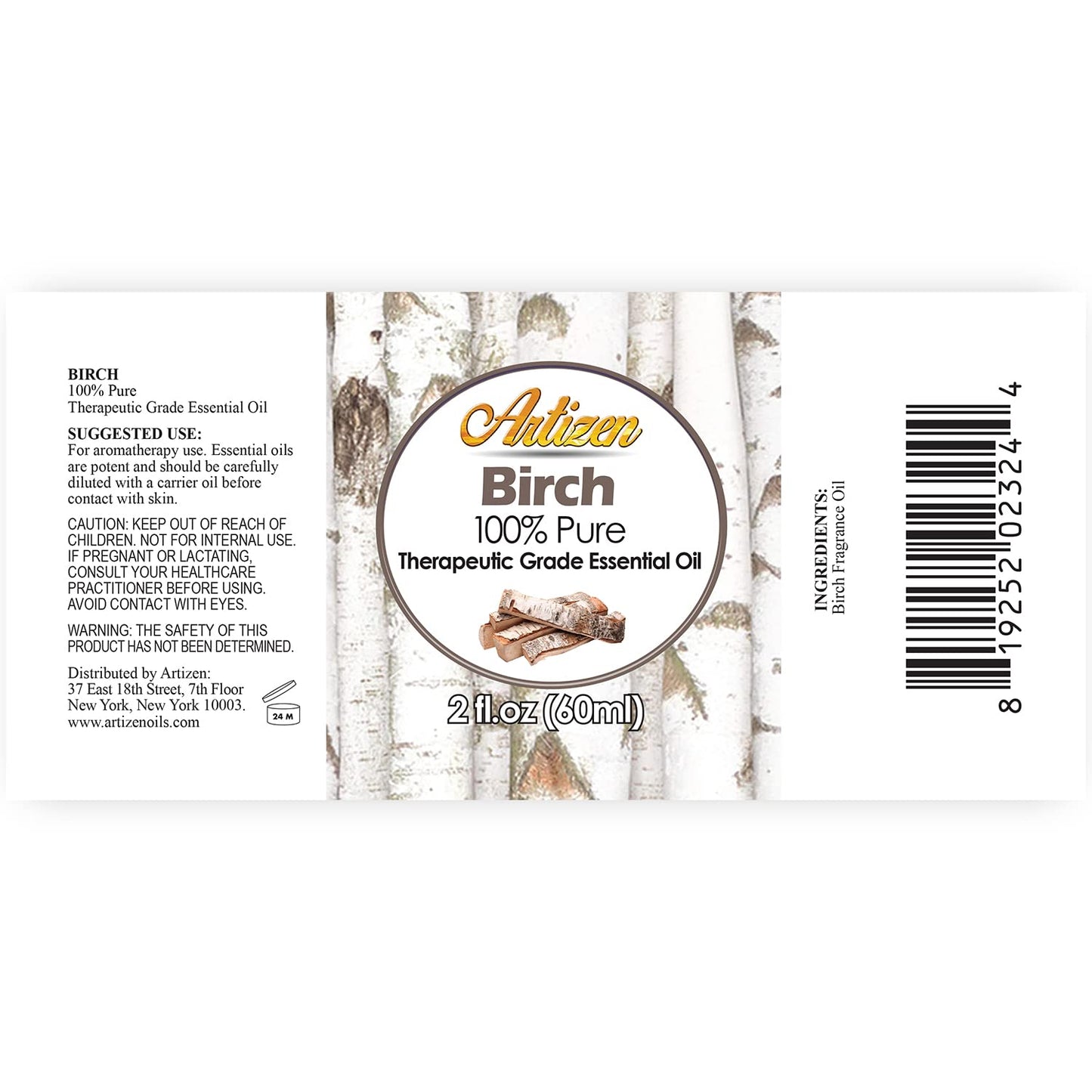 Artizen Birch Essential Oil - 2 oz (2 Fluid Ounces) - 100% Pure & Natural
