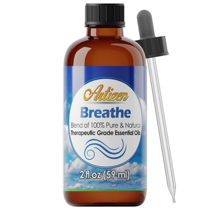 Artizen Breathe Blend Essential Oil — Therapeutic Grade, 2oz Undiluted, Pure & Natural