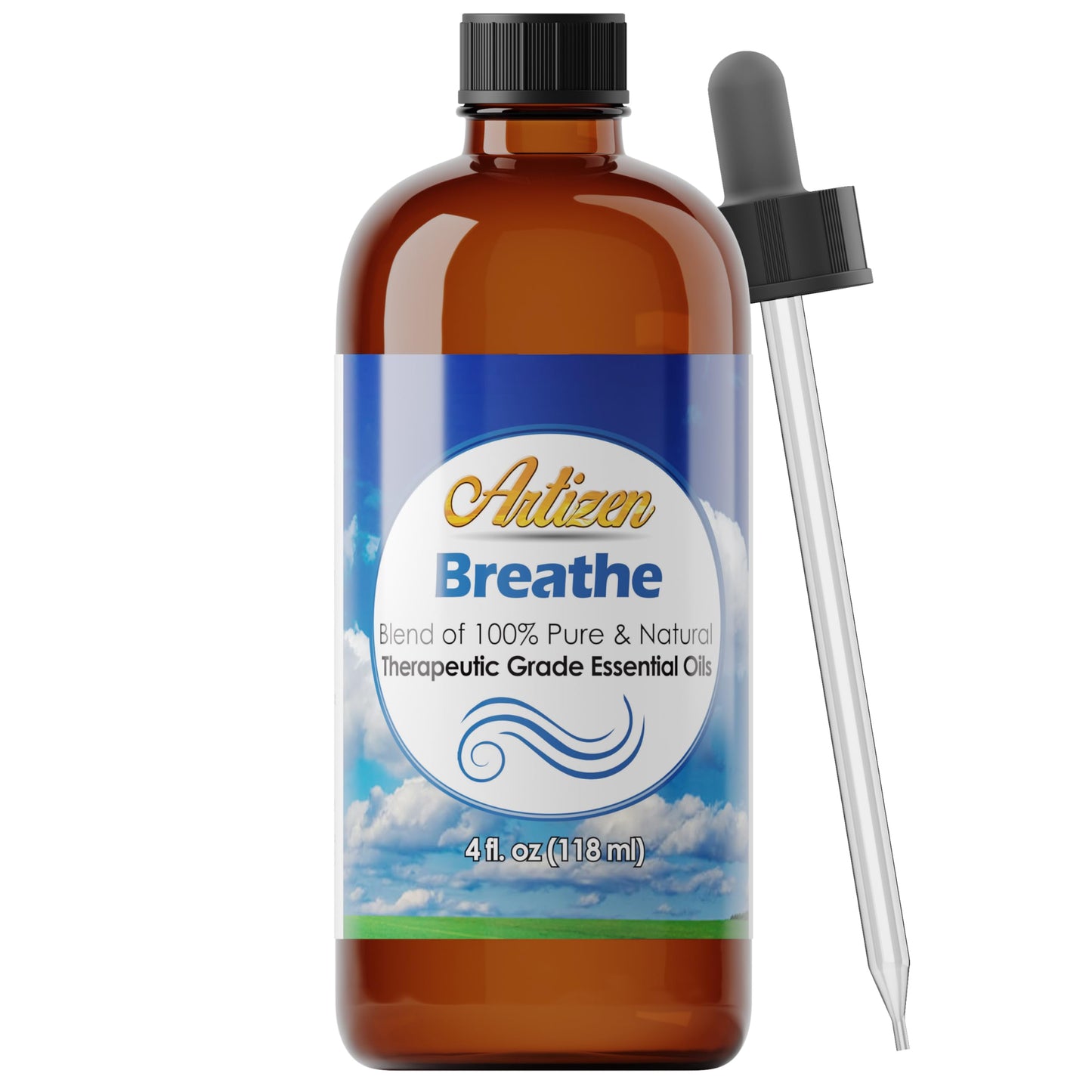 Artizen Breathe Blend Essential Oil 4oz – Pure & Natural Eucalyptus & Peppermint for Aromatherapy