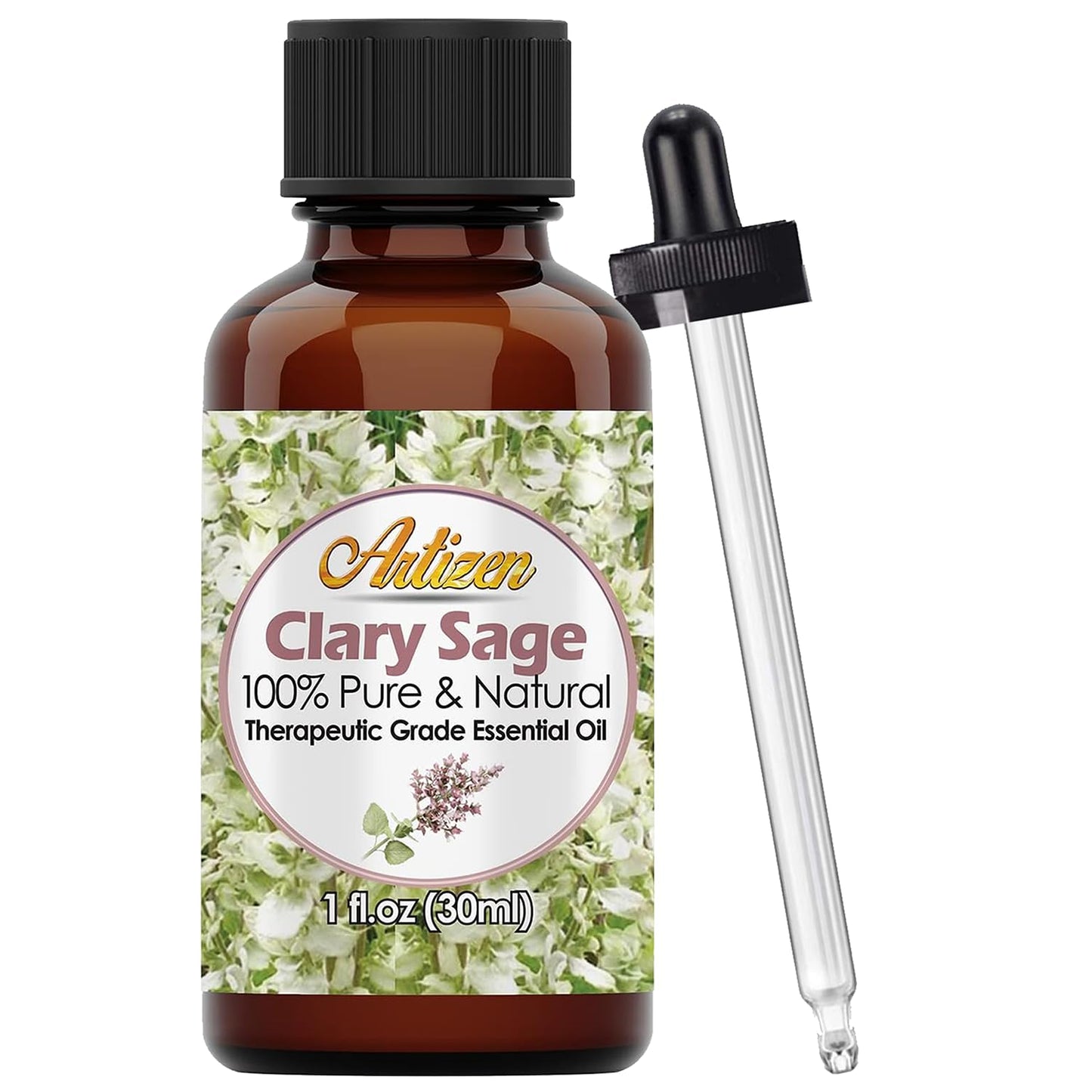 Artizen Clary Sage Essential Oil - 30ml (1 Fl Oz) - Pure & Natural