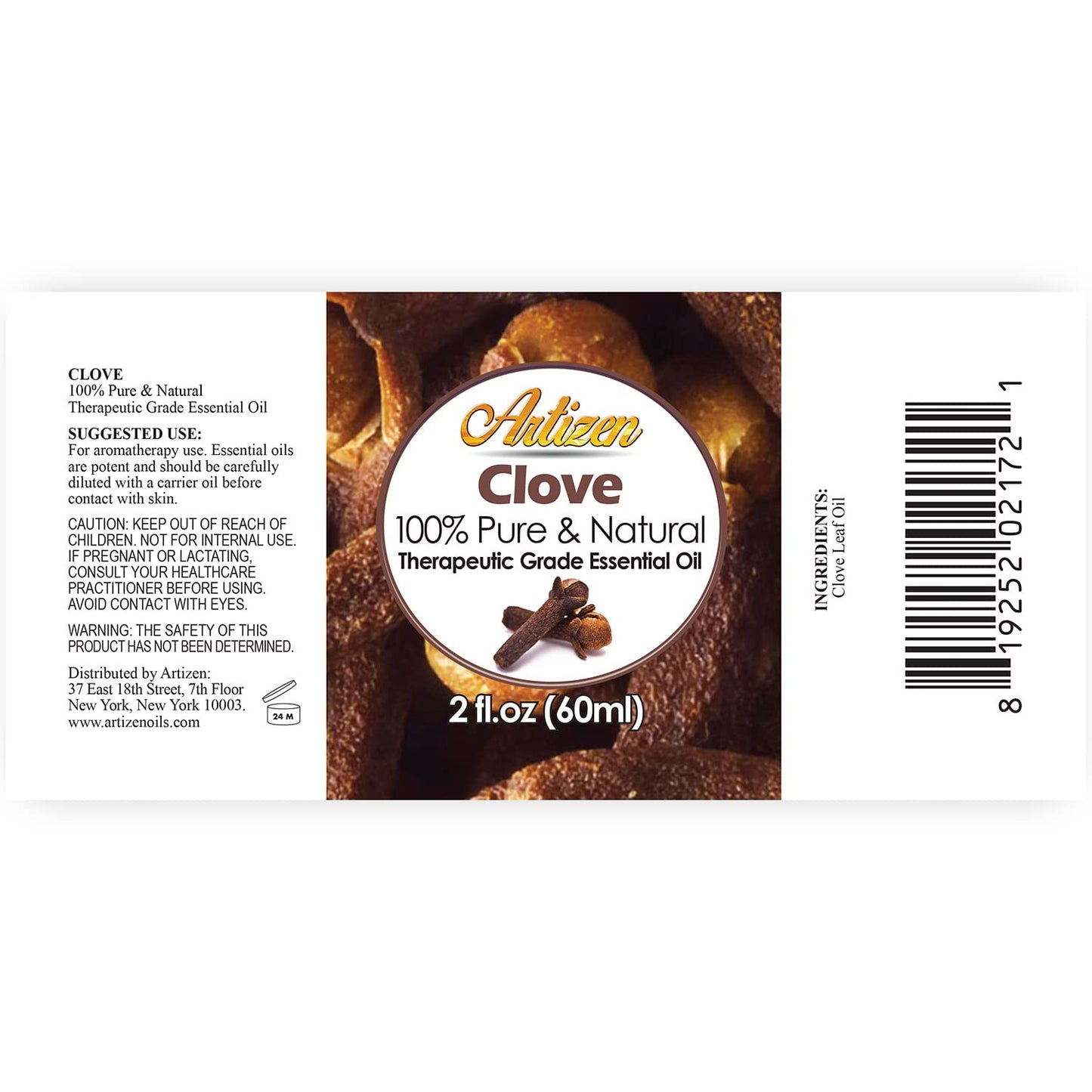 Artizen 2oz Clove Essential Oil – 100% Pure, Premium Glass Bottle