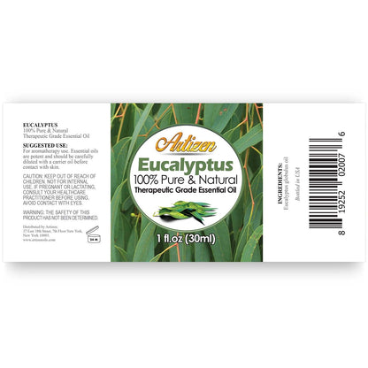Artizen Eucalyptus Essential Oil - 30ml (1 fl oz) 100% Pure & Natural | Therapeutic Grade for Aromatherapy & Sauna