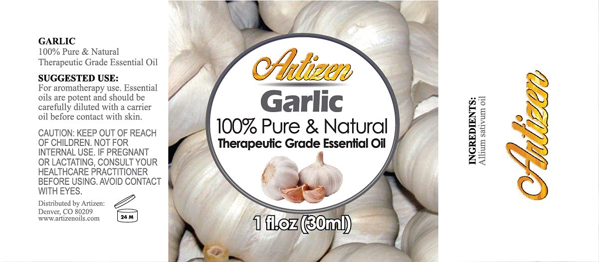 Artizen Garlic Essential Oil 30ml (1 Fl Oz) – 100% Pure, Undiluted