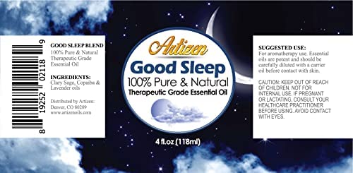 Artizen Good Sleep Blend Essential Oil 4oz – Pure, Natural & Therapeutic Grade