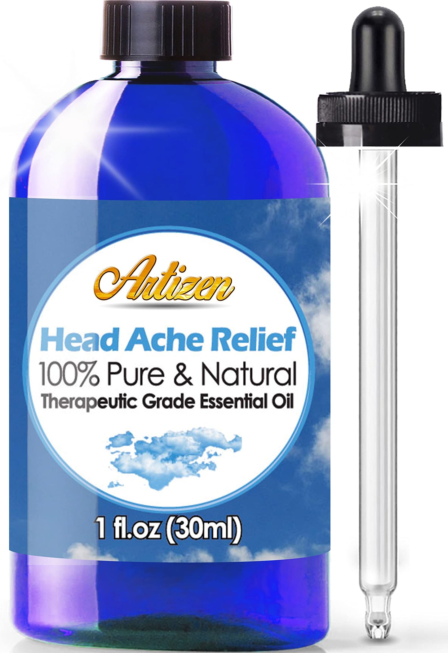 Artizen Head Relief Blend Essential Oil - 100% Pure & Natural, 1oz, Therapeutic Grade | Aromatherapy