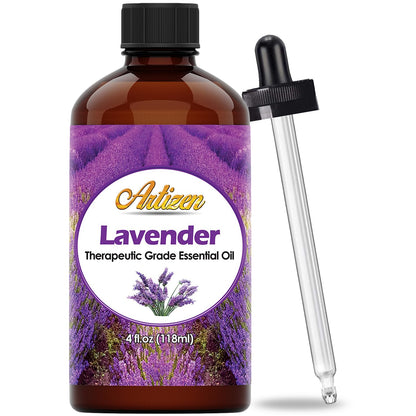 Artizen Lavender Essential Oil 4 oz – Pure Aromatherapy for Diffuser, Skin & Hair | UV Glass Bottle