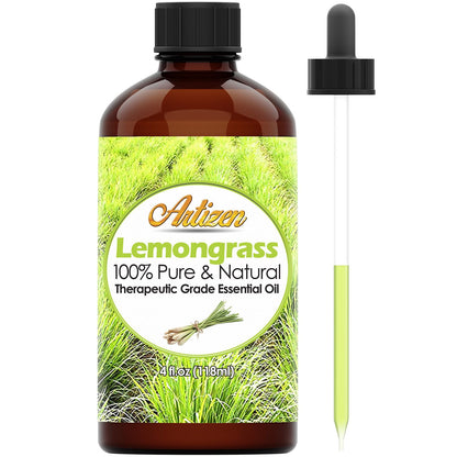 Artizen Lemongrass Essential Oil - 4oz (4 Fluid Ounces) - 100% Pure & Natural