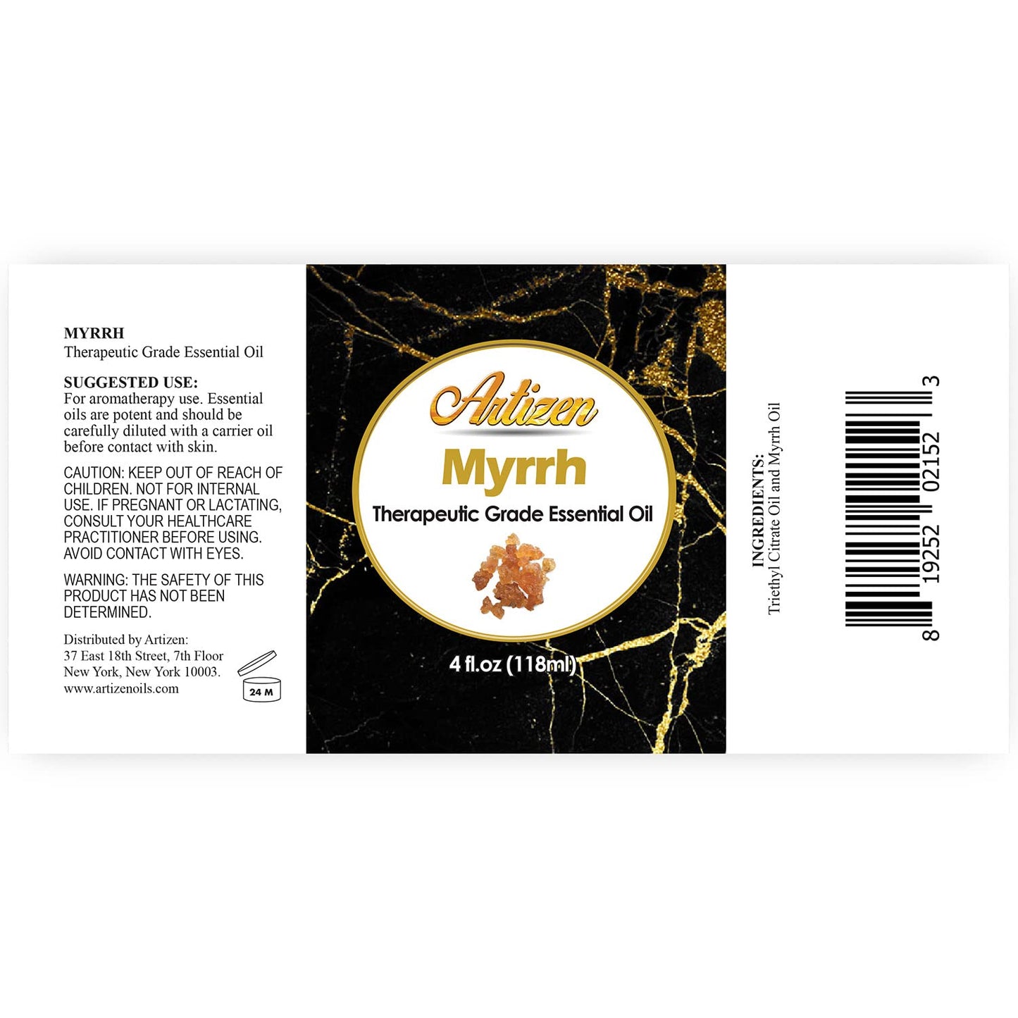 Artizen Myrrh Essential Oil (4 Fl Oz) - Pure, Undiluted Myrrh for Aromatherapy