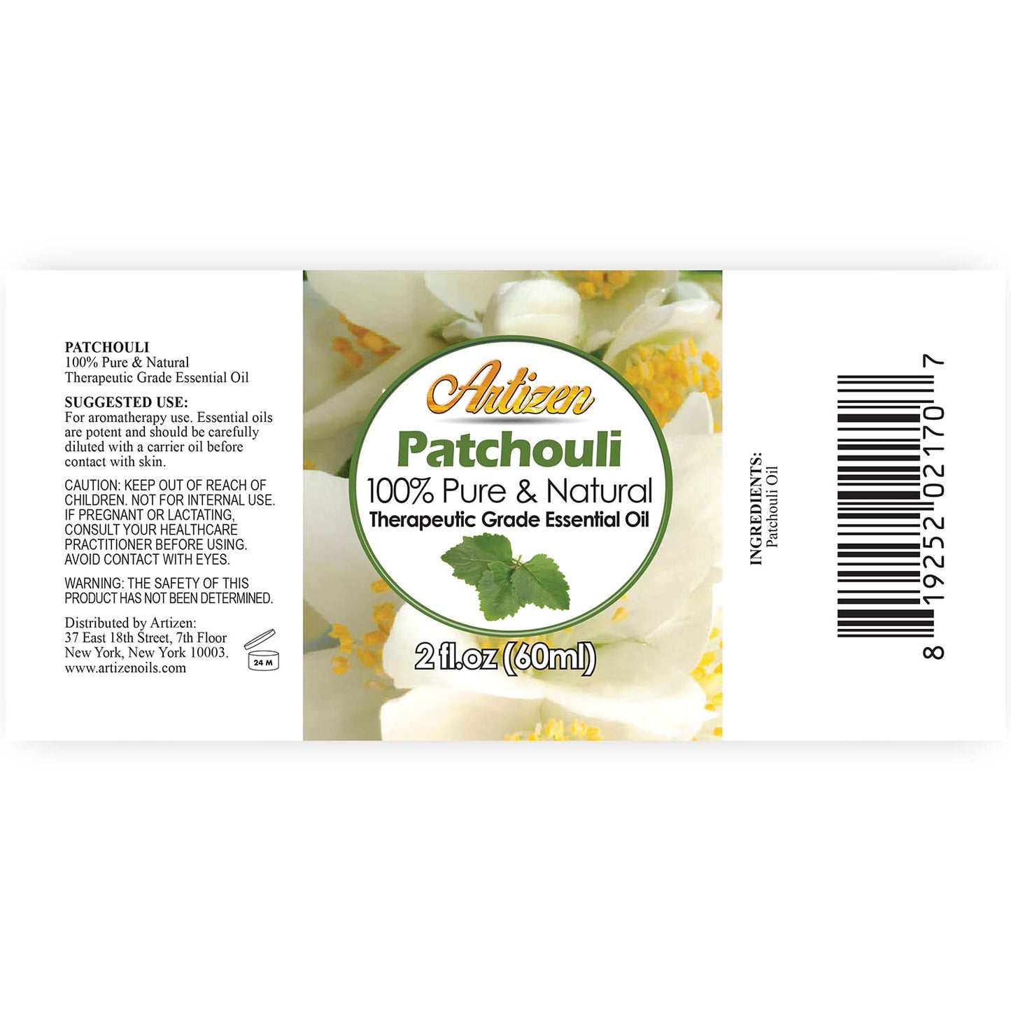 Artizen Patchouli Essential Oil - 2 oz (2 Fluid Ounces) | 100% Pure & Natural