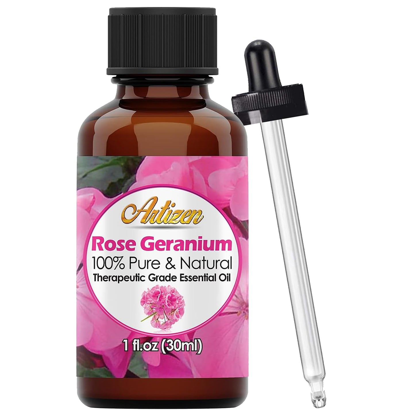 Artizen Rose Geranium Essential Oil 30ml (1 fl oz) – 100% Pure
