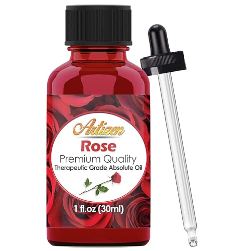 Artizen Rose Essential Oil Therapeutic Grade – 1oz Bottle for Aromatherapy, Skin Care & Wellness