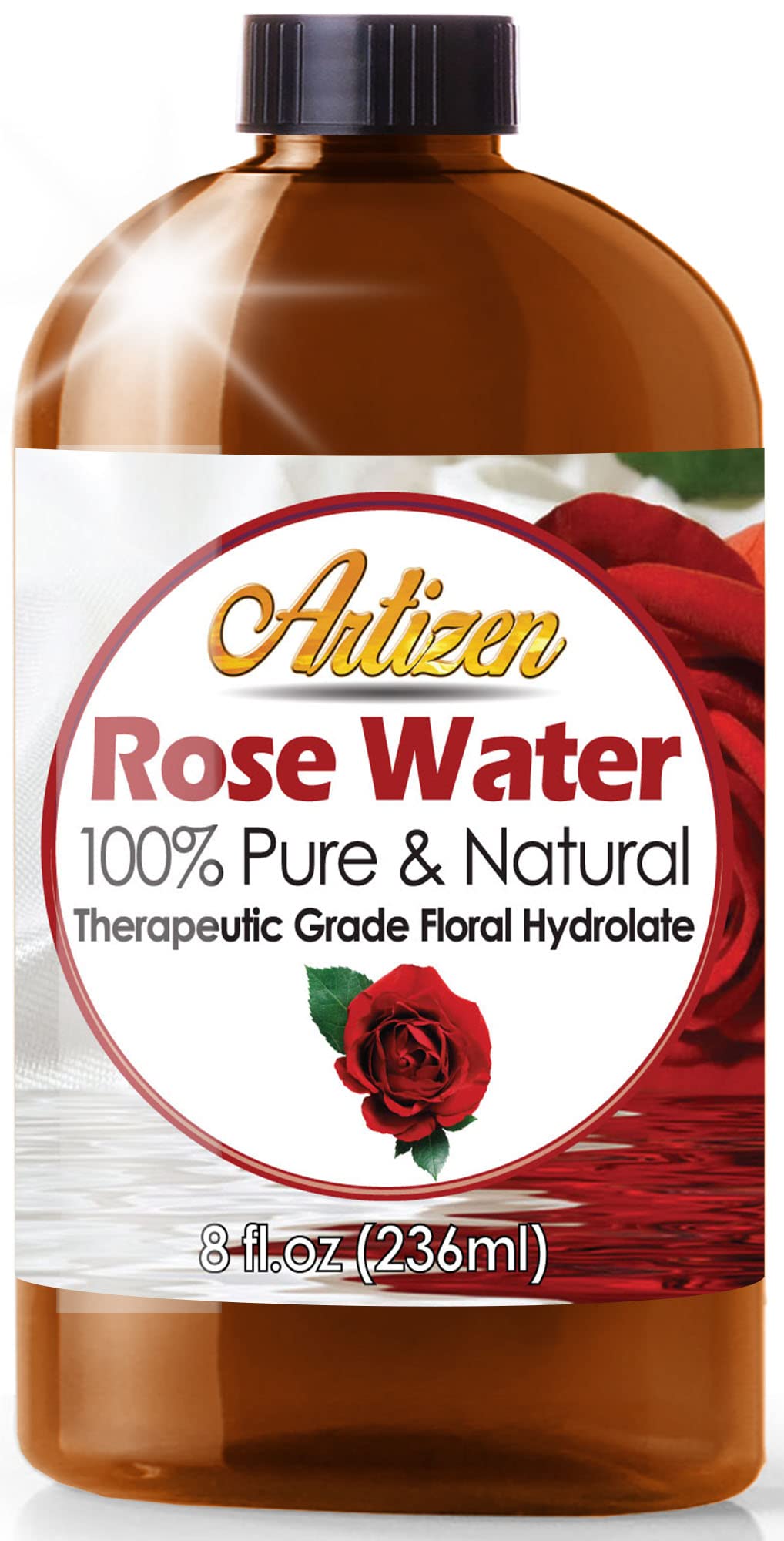 Artizen Rosewater Essential Oil - 100% Pure & Undiluted (8 oz) | Therapeutic Grade
