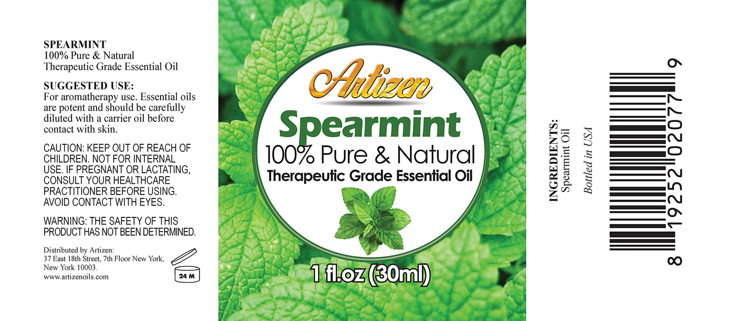 Artizen Spearmint Essential Oil 30ml (1 fl oz) – 100% Pure & Natural