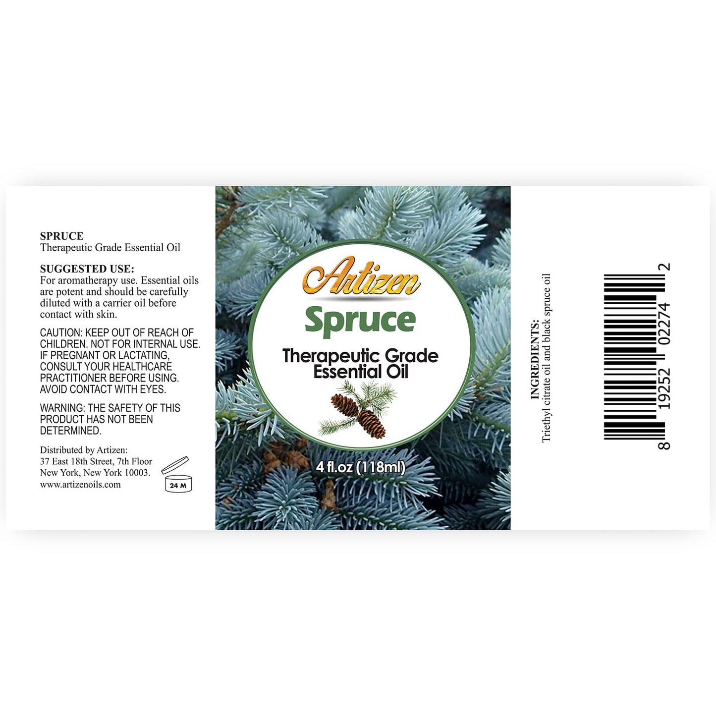 Artizen Spruce Essential Oil - 4oz (4 Fluid Ounces) | 100% Pure & Natural