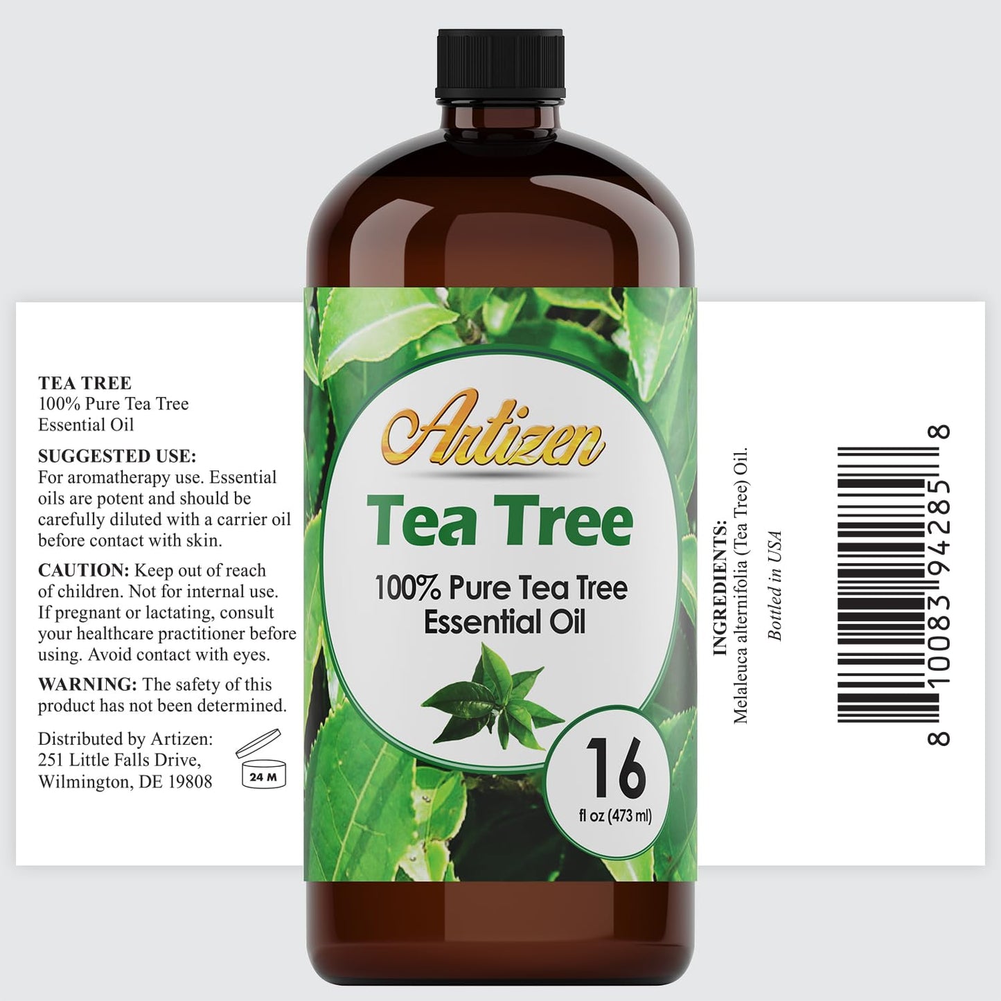 Artizen Pure Tea Tree Essential Oil 16oz – Bulk for Aromatherapy & Diffuser