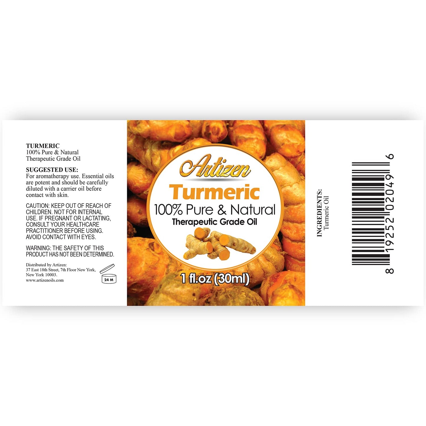 Artizen Turmeric Essential Oil - 30ml (1 fl oz) - Pure & Natural