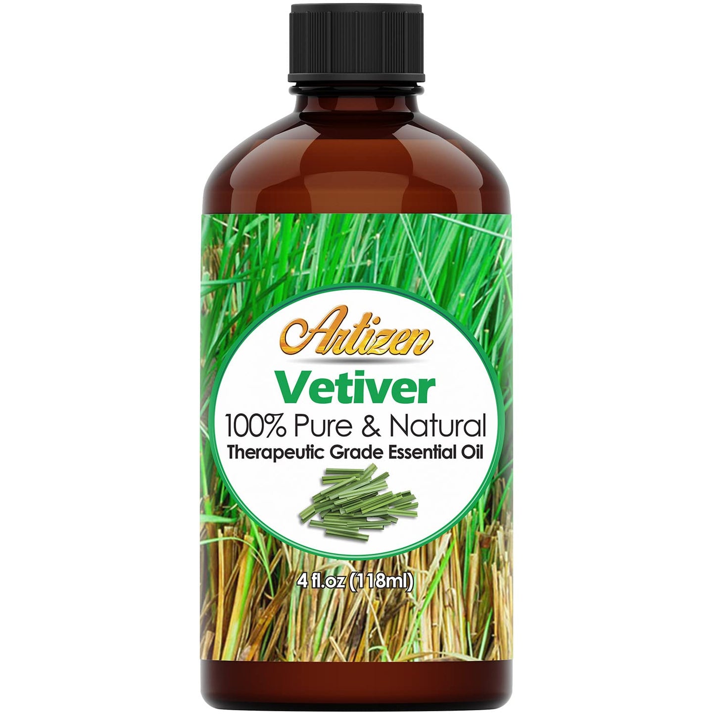 Artizen Vetiver Essential Oil 4oz - 100% Pure