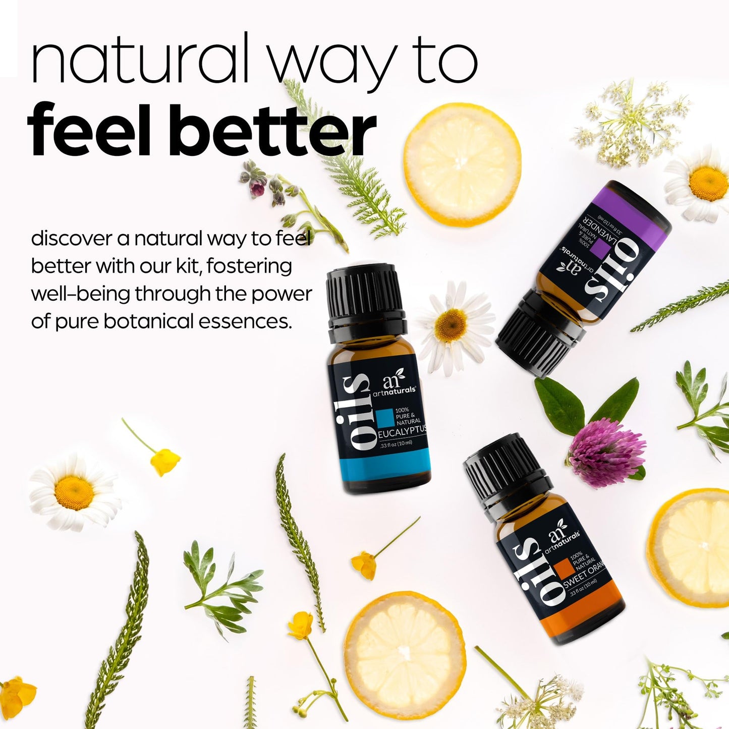 ArtNaturals Aromatherapy Top-6 Essential Oil Set (6x10ml) – Therapeutic Grade