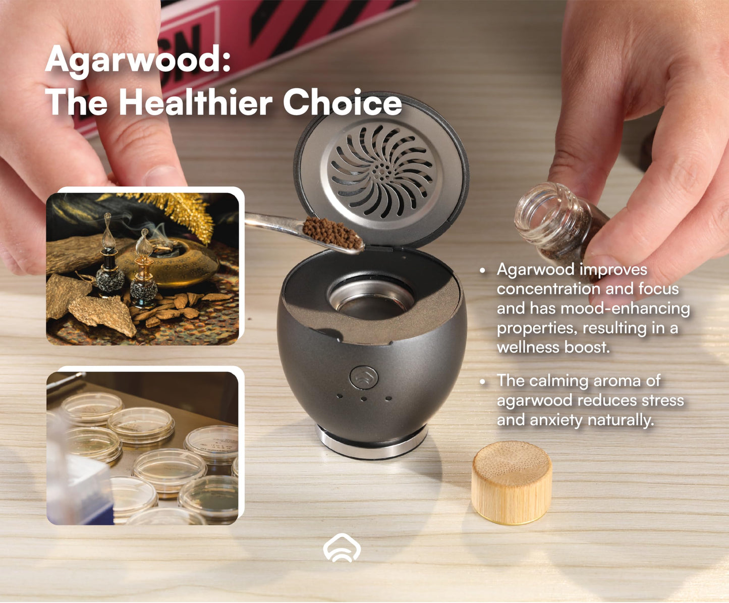 Artronic Orbby Scent Diffuser Starter Kit – Mini Desk Diffuser, Cordless & Flameless