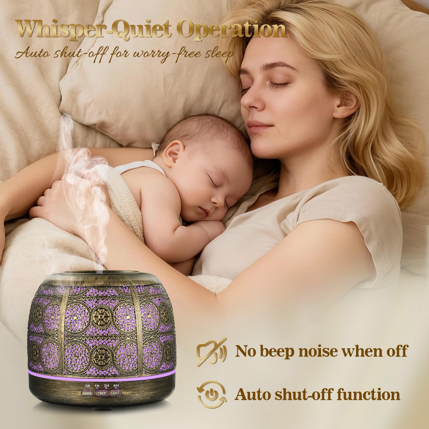 ARVIDSSON 500ml Ultrasonic Essential Oil Diffuser for Large Rooms | Metal Design