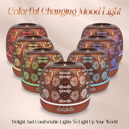 ARVIDSSON 500ml Essential Oil Diffuser – Metal Design, 12h Mist, Mood Light
