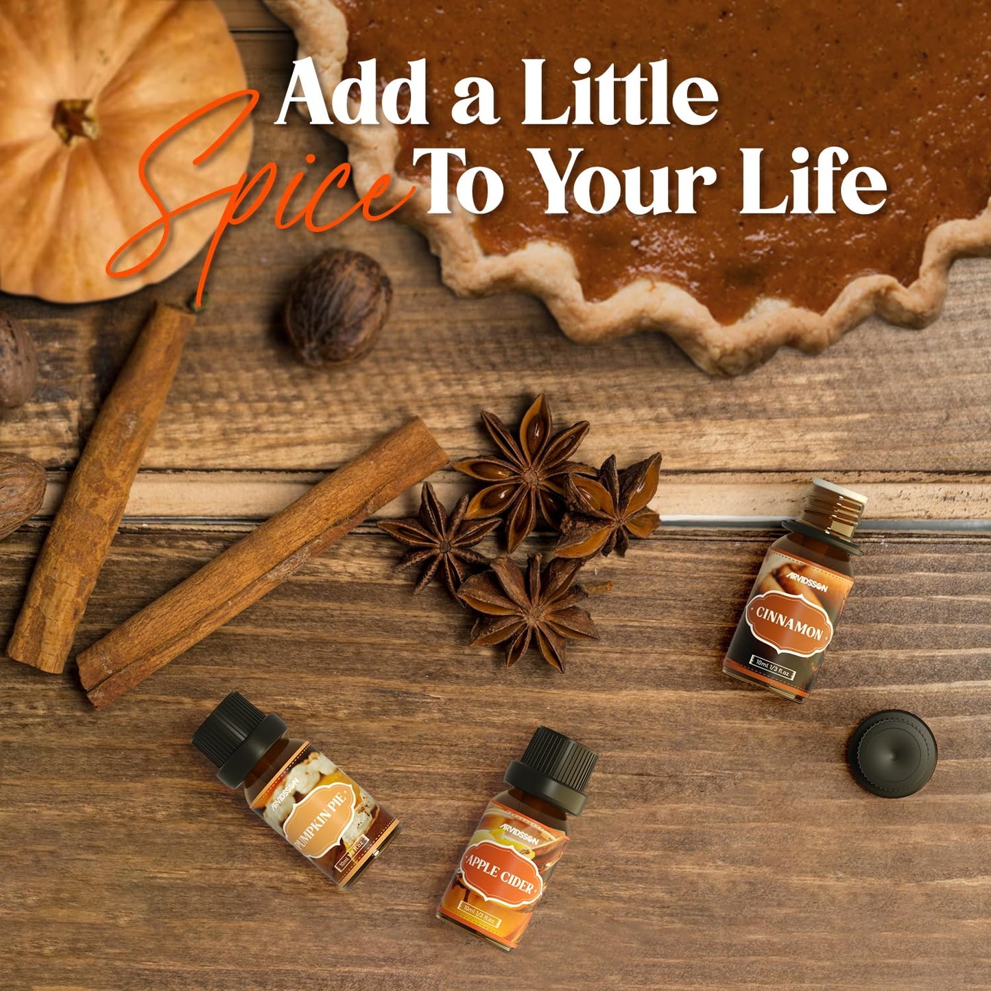 Autumn Spice Essential Oils Set | Cinnamon Pumpkin Pie Harvest Diffuser Scents