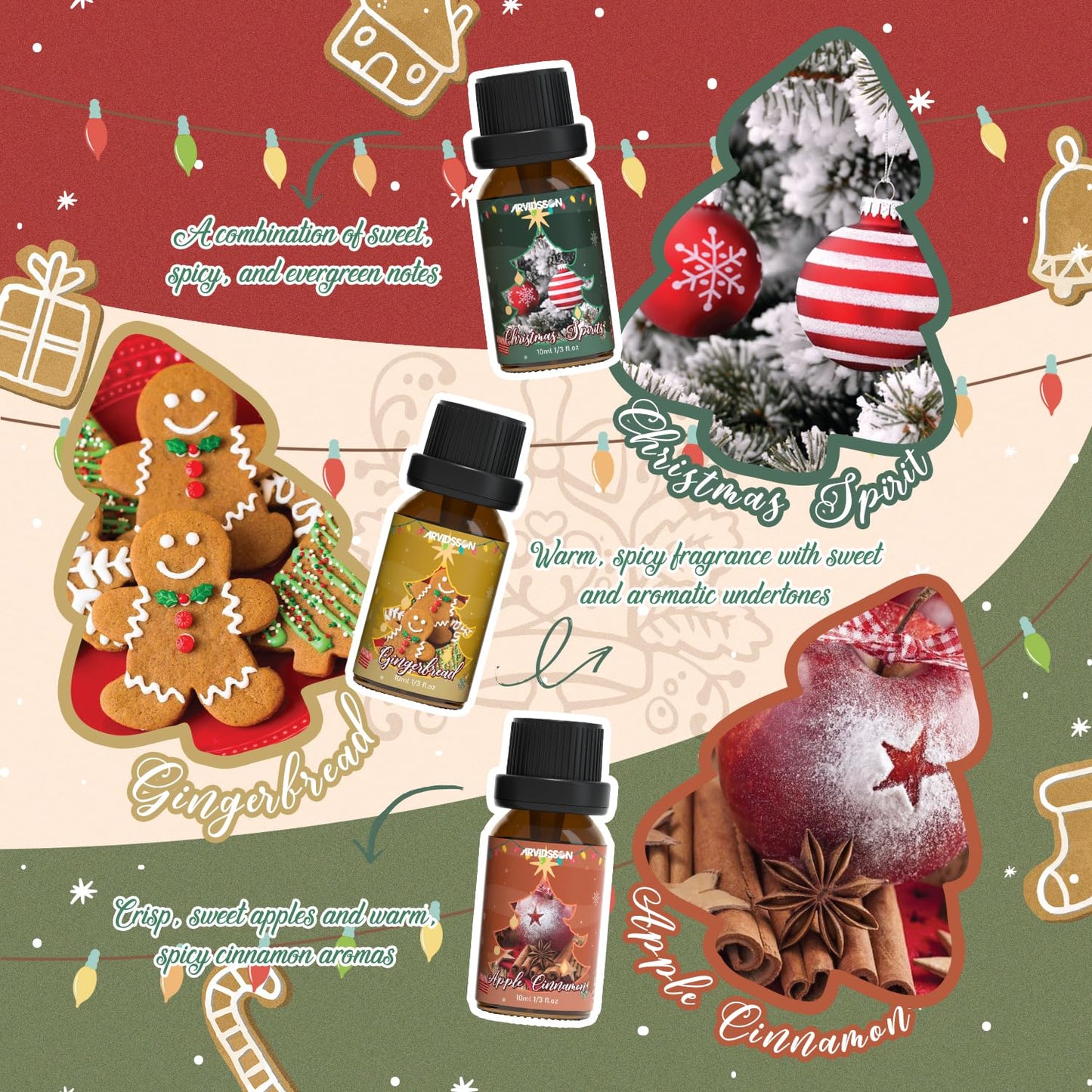ARVIDSSON Christmas Fragrance Oil Set – Winter Diffuser & Candle Making Oils