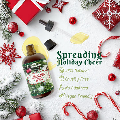 ARVIDSSON Christmas Spirit Fragrance Oil 4 Oz (120 ml) – Festive Essential Oils Blend for Diffuser, Candle Making | Christmas Essential Oil for Holiday Cheer