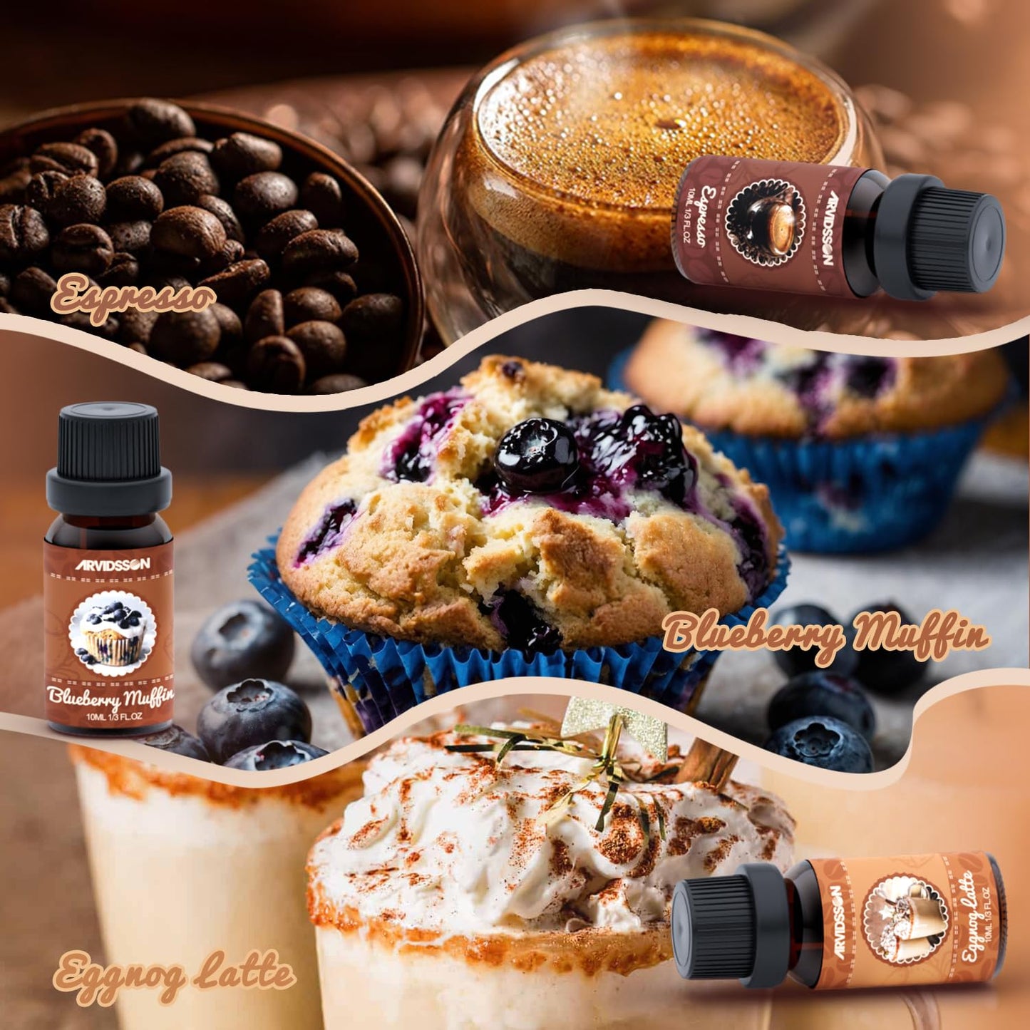 ARVIDSSON Coffee Fragrance Oils Set – Premium Diffuser Essential Oils