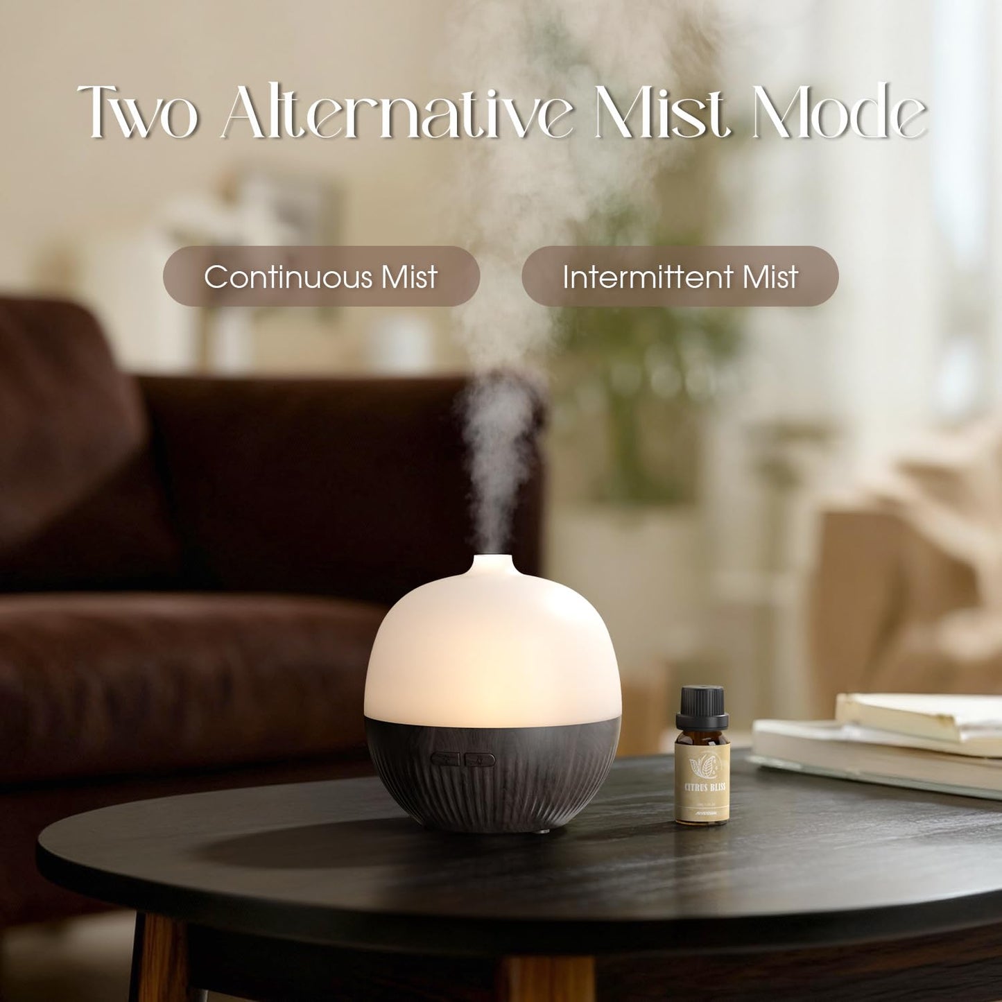 ARVIDSSON 100ml Essential Oil Diffuser - Ultrasonic Diffuser with Mood Light (Dark Wood)