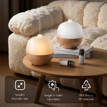 ARVIDSSON 2 Pack Essential Oil Diffuser – 100ml Ultrasonic Diffuser with Mood Light
