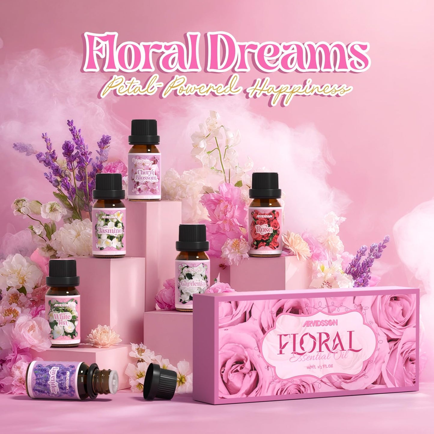 ARVIDSSON Floral Essential Oils – Lavender, Jasmine, Rose & More
