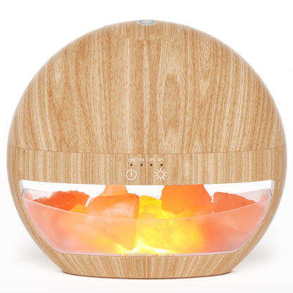 ARVIDSSON Himalayan Salt Lamp Diffuser – Essential Oil Ultrasonic Humidifier (Wood Grain)